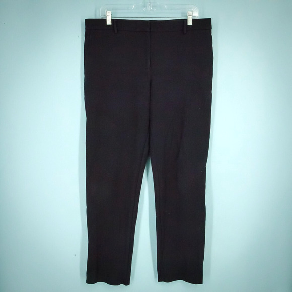 Ann Taylor Size 12T Tall Eva Ankle Navy Blue Straight Leg Cotton Blend Pants - Picture 1 of 7